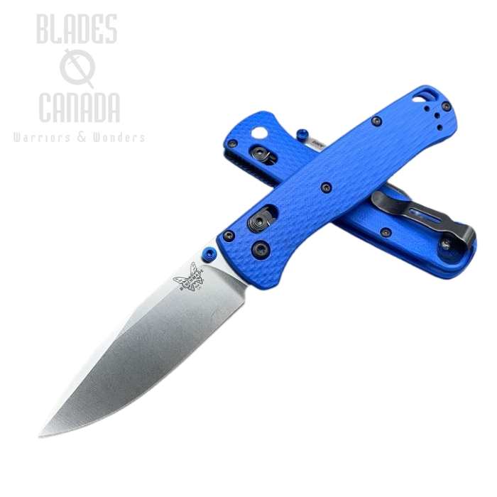 (image for) Benchmade Bugout Folding Knife, 20CV, G10 Blue, Blue Thumbstud & Standoffs, 535CU106