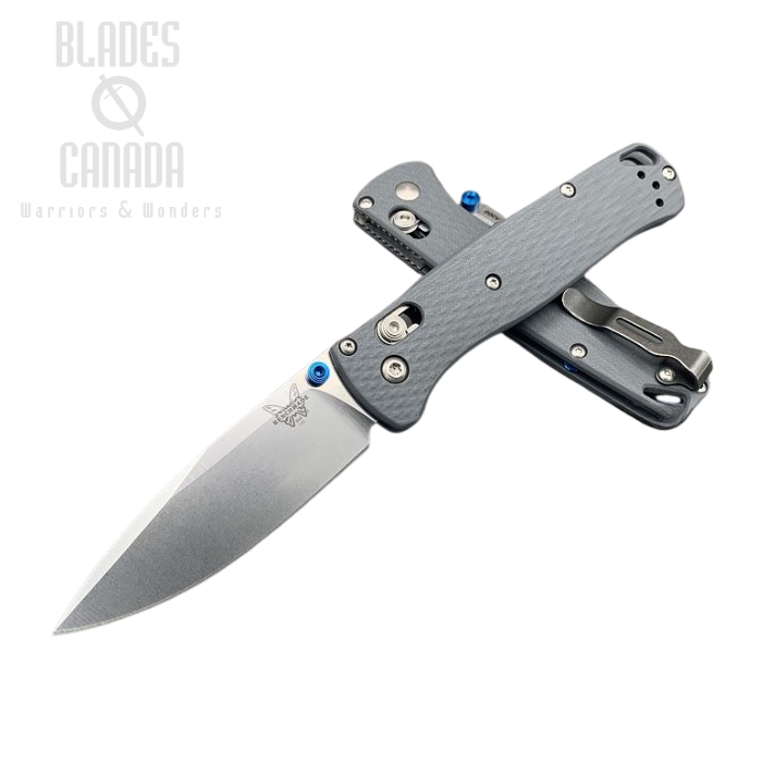 Benchmade Bugout Folding Knife, 20CV, Grey G10, Blue Thumbstud & Standoffs, 535CU111 (image for) Benchmade Bugout Folding Knife, 20CV, Grey G10, Blue Thumbstud & Standoffs, 535CU111