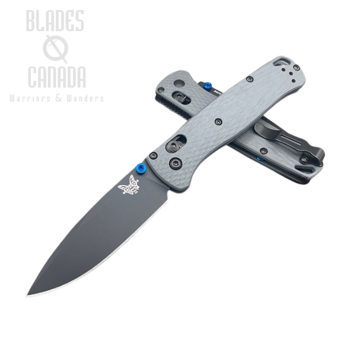 (image for) Benchmade Bugout Folding Knife, 20CV, Grey G10, Blue Thumbstud & Standoffs, 535CU115