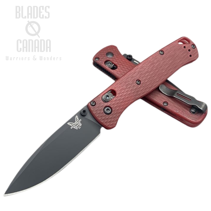 (image for) Benchmade Bugout Folding Knife, 20CV, Red G10, Black Thumbstud & Standoffs, 535CU123
