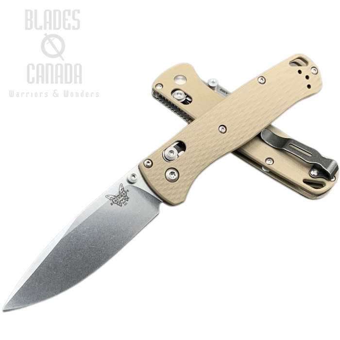Benchmade Bugout Folding Knife, 20CV, G10 Tan, Satin Thumbstud & Standoffs, 535CU124 (image for) Benchmade Bugout Folding Knife, 20CV, G10 Tan, Satin Thumbstud & Standoffs, 535CU124