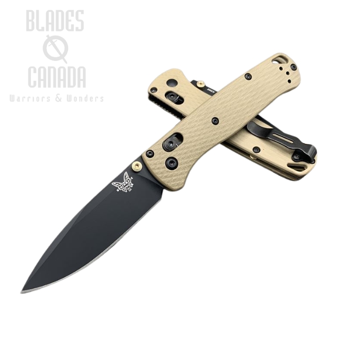 (image for) Benchmade Bugout Folding Knife, 20CV, G10 Tan, Tan Thumbstud & Standoffs, 535CU129