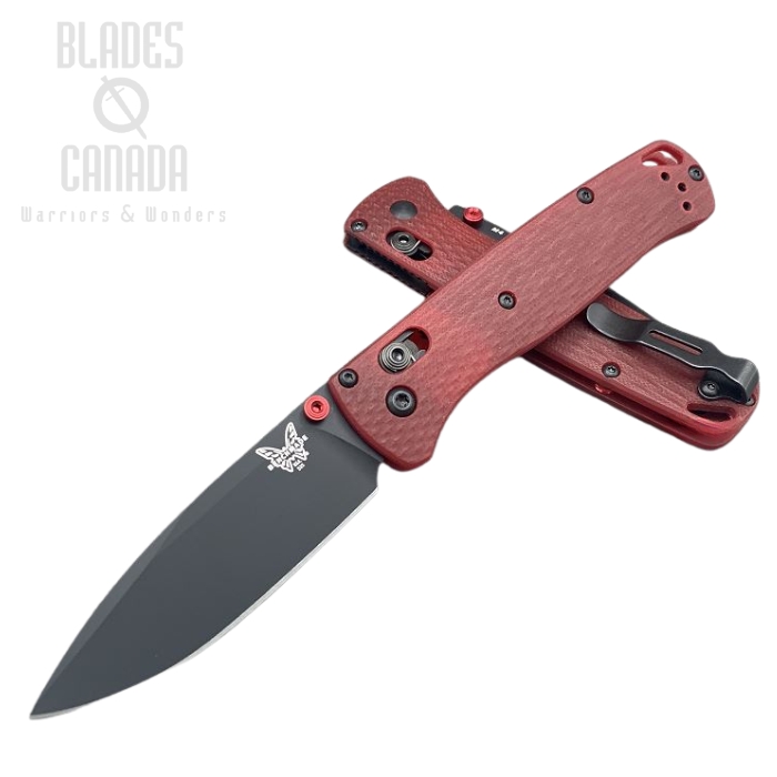 (image for) Benchmade Bugout Folding Knife, M4 Steel, Red G10, Red Thumbstud & Standoffs, 535CU138