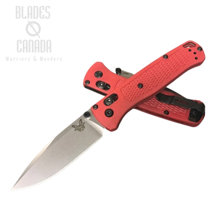 (image for) Benchmade Bugout Folding Knife, 20CV, Red Handle, Black Thumbstud & Standoffs, 535CU15