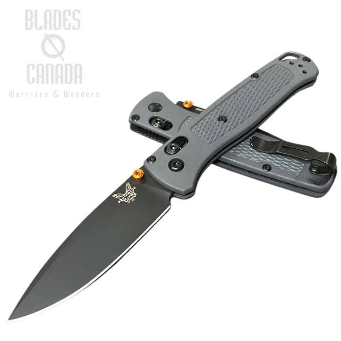 (image for) Benchmade Bugout Folding Knife, 20CV, Dark Grey Handle, Orange Thumbstud & Standoffs, 535CU154