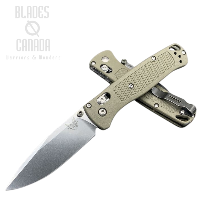 (image for) Benchmade Bugout Folding Knife, 20CV, Ranger Green Handle, OD Thumbstud & Standoffs, 535CU19