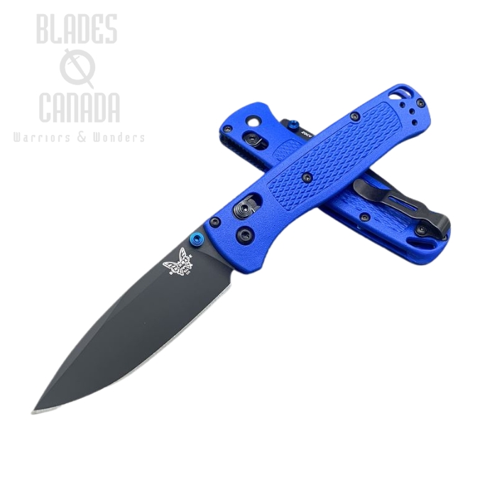 (image for) Benchmade Bugout Customized Folding Knife, 20CV, Blue Handle, Blue Thumbstud & Standoffs, 535CU45