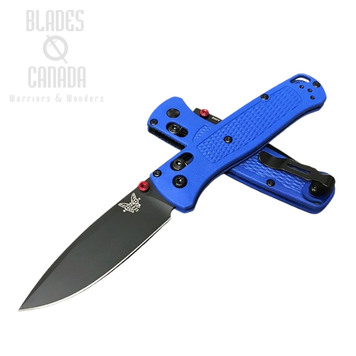 (image for) Benchmade Bugout Folding Knife, 20CV, Blue Handle, Red Thumbstud & Standoffs, 535CU48