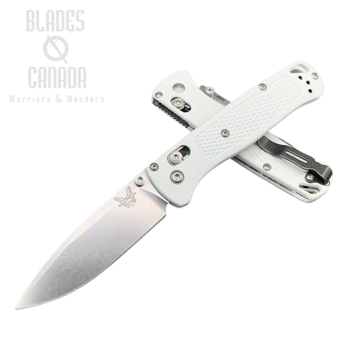 (image for) Benchmade Bugout Folding Knife, 20CV, White Handle, Satin Thumbstud & Standoffs, 535CU80