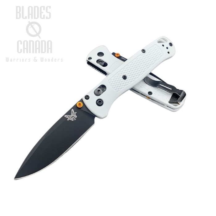 (image for) Benchmade Bugout Folding Knife, 20CV, White Handle, Orange Thumbstud & Standoffs, 535CU86