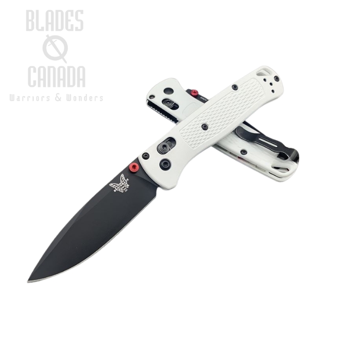 (image for) Benchmade Bugout Folding Knife, 20CV, White Handle, Red Thumbstud & Standoffs, 535CU87