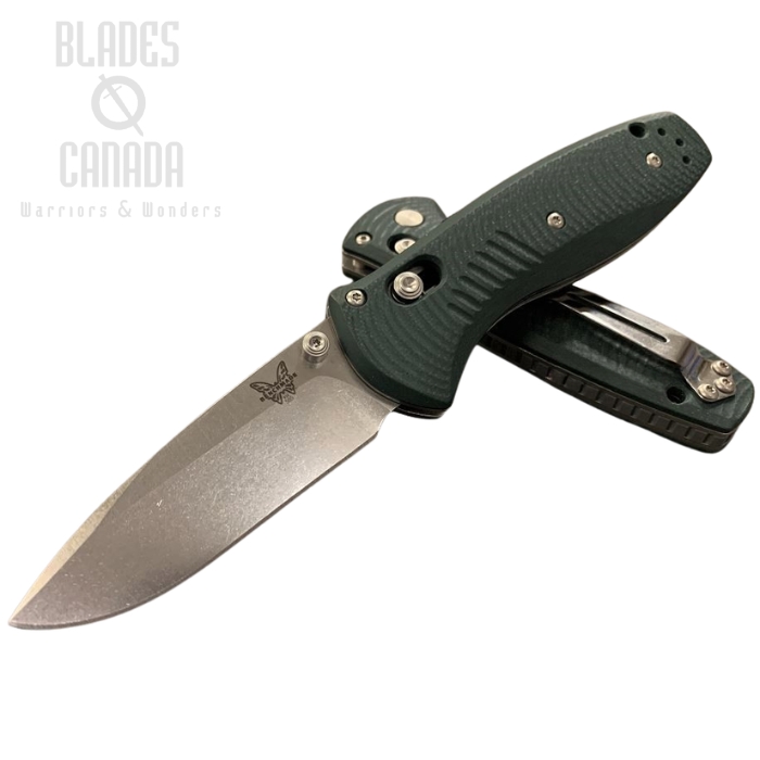 (image for) Benchmade Mini Barrage Osborne Folding Knife, Assisted Opening, S90V, G10 Green, 585CU24