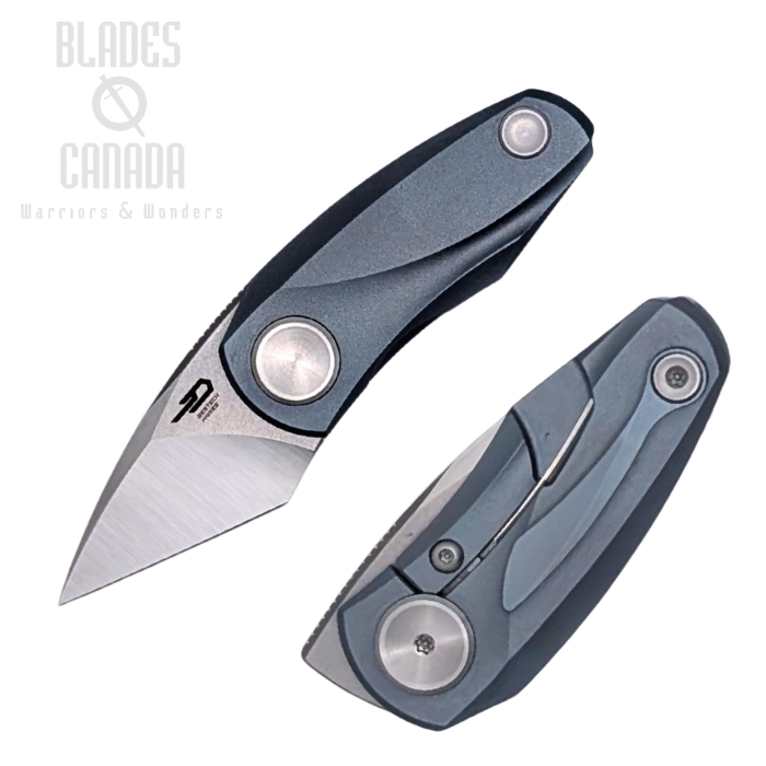 (image for) Bestech Tulip Frame Lock Flipper Folding Knife, M390, Titanium Blue, BT1913B