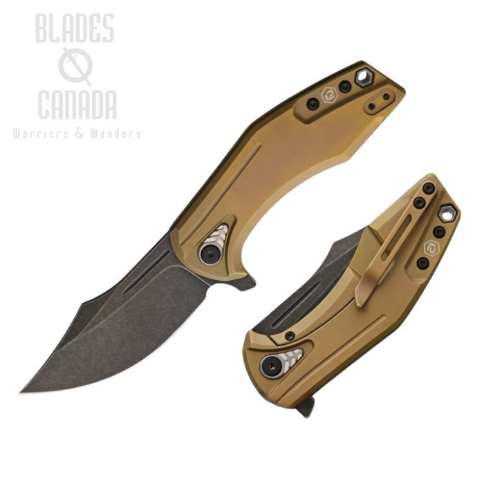 Bladerunners Systems Overwatch Flipper Framelock Knife, CPM S35VN Black, Titanium Bronze, BRS004B (image for) Bladerunners Systems Overwatch Flipper Framelock Knife, CPM S35VN Black, Titanium Bronze, BRS004B