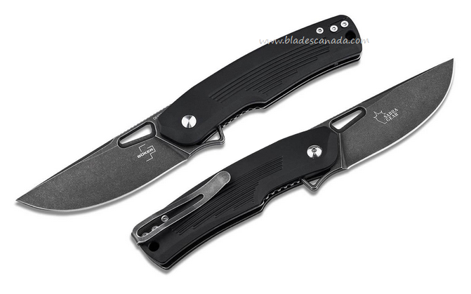 Boker Plus Nahal Flipper Folding Knife, D2 Black, Aluminum Black, B-01BO628