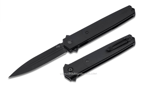 Boker Plus Kwaiken Sym Flipper Folding Knife, 154CM Black, G10/Titanium, 01BO635