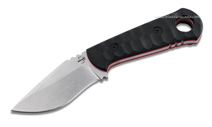 Boker Plus Mikri Fixed Blade Knife, D2 Steel, G10 Black, Kydex Sheath, 02BO088