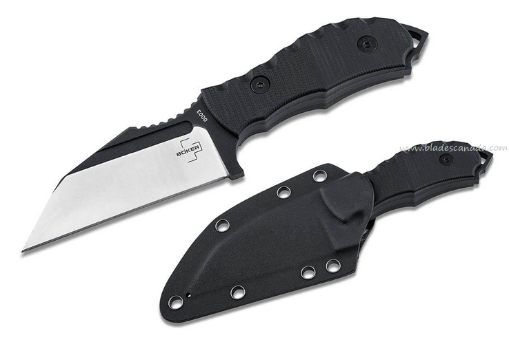 Boker Plus Andhrimnir Mini Fixed Blade Knife, D2 Two-Tone, G10 Black, Kydex Sheath, 02BO091