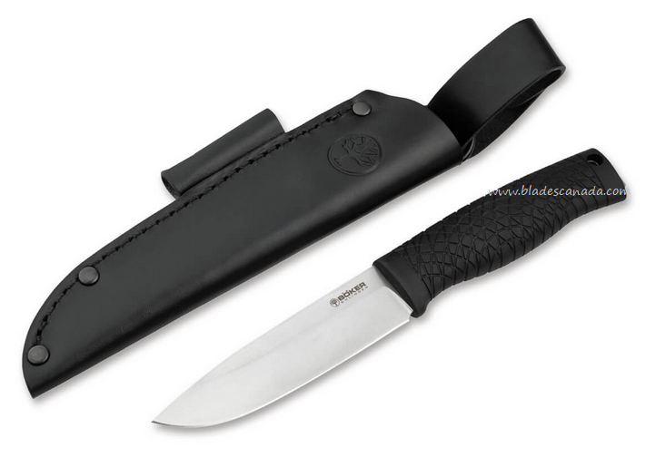 Boker Solingen Bronco Basic Fixed Blade Knife, CPM 3V, Leather Sheath, B-121508