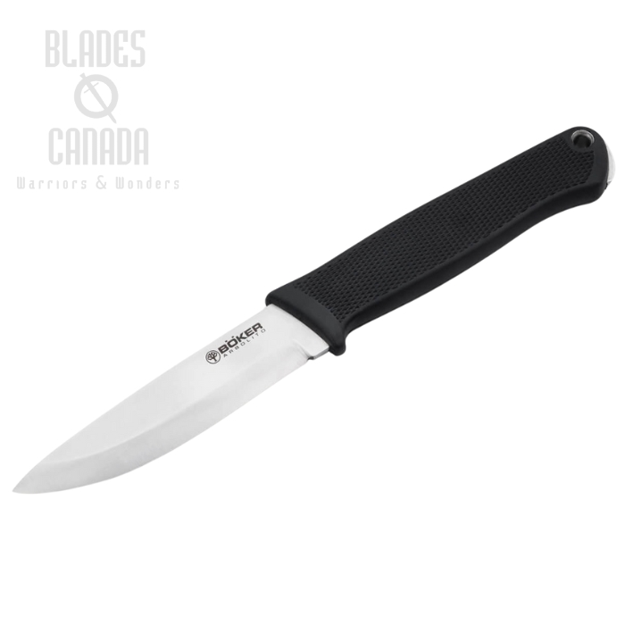 Boker Arbolito BK-1 Fixed Blade Knife, N690, Synthetic Black, Leather Sheath, 02BA200 Boker Arbolito BK-1 Fixed Blade Knife, N690, Synthetic Black, Leather Sheath, 02BA200