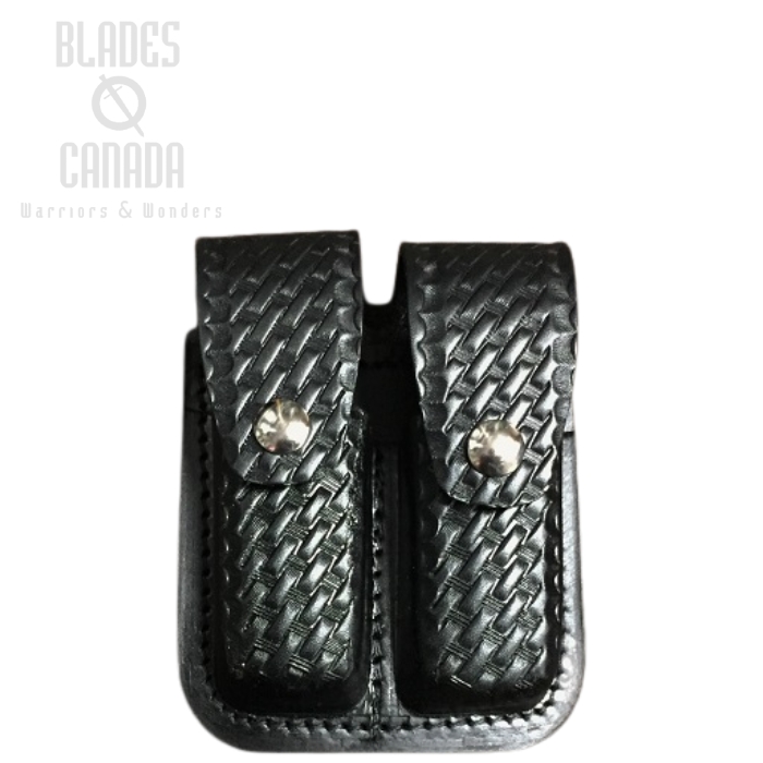 (image for) Boston Leather 5602-3 Double Mag Holder .45 - Basketweave