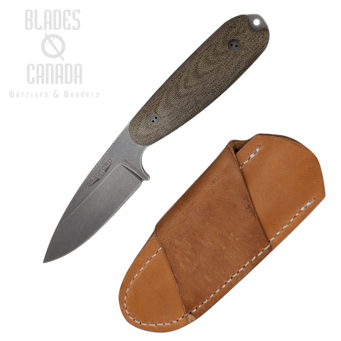 Bradford Guardian 3.5 Fixed Blade Knife, MagnaCut SW, Micarta OD Green, Leather Sheath, 3.5S-102-MCHH Bradford Guardian 3.5 Fixed Blade Knife, MagnaCut SW, Micarta OD Green, Leather Sheath, 3.5S-102-MCHH