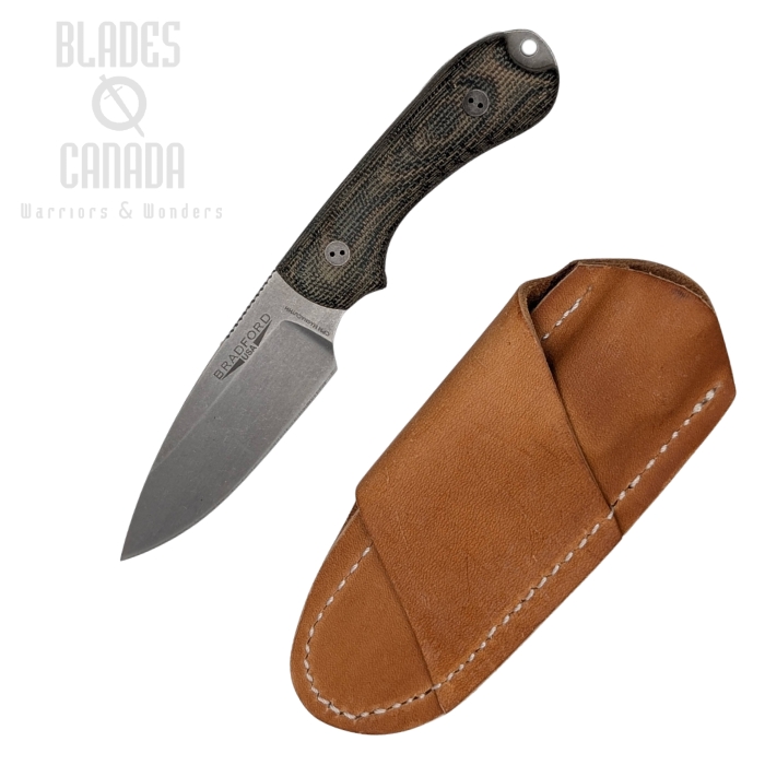 Bradford Guardian 3 Fixed Blade Knife, MagnaCut SW, 3D Micarta Camo, Leather Sheath, 3S-109-MCHH