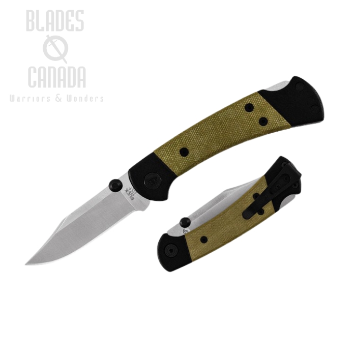 (image for) Buck Ranger Sport Folding Knife, S30V Satin, Aluminum/Micarta Green, 0112GRS5