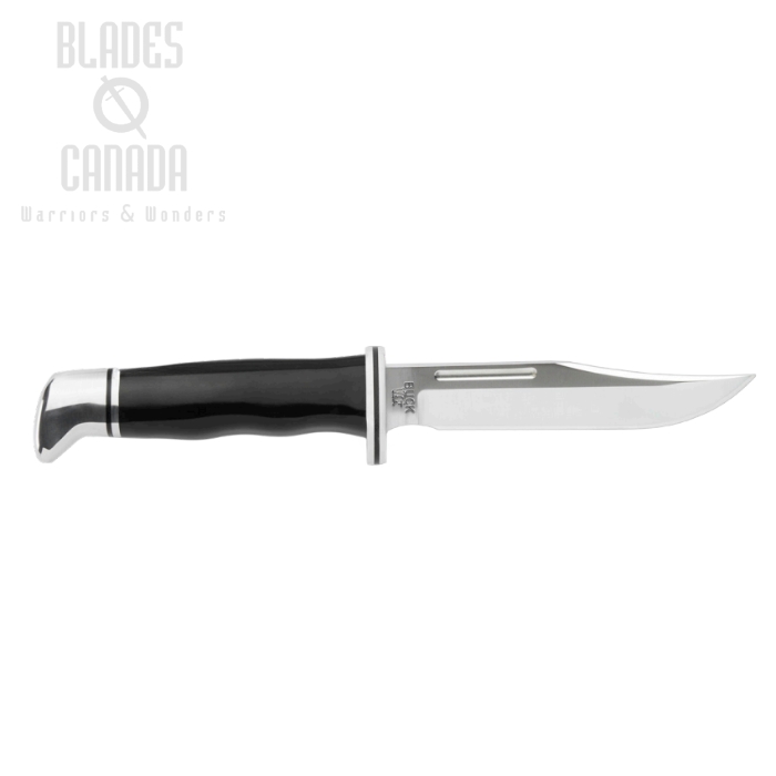 (image for) Buck 117 Brahma Fixed Blade Knife, Stainless Clip Point, Leather Sheath, 0117BKS