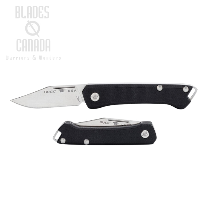(image for) Buck Saunter Slipjoint Folding Knife, 154CM Clip Point, Micarta Black, 0250BKS1