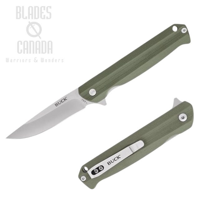 (image for) Buck Langford Flipper Folding Knife, G10 Green, 0251GRS
