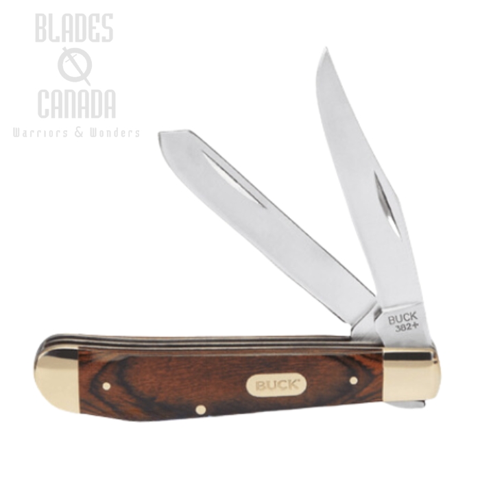 (image for) Buck 382 Trapper Slipjoint Folding Knife, Stainles Steel, Wood Handle, 0382BRS