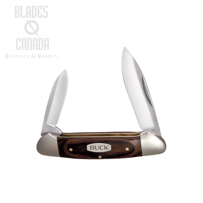 (image for) Buck Canoe Slipjoint Folding Knife, 420J2 Steel, Wood Handle, 0389BRS
