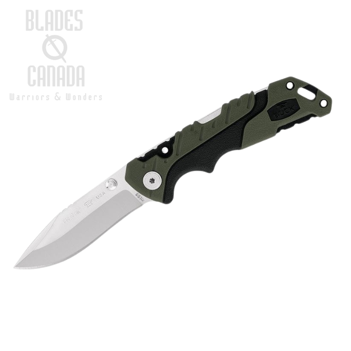 (image for) Buck Pursuit Small Folding Knife, 420HC Steel, GFN Green/Black, 0661GRS