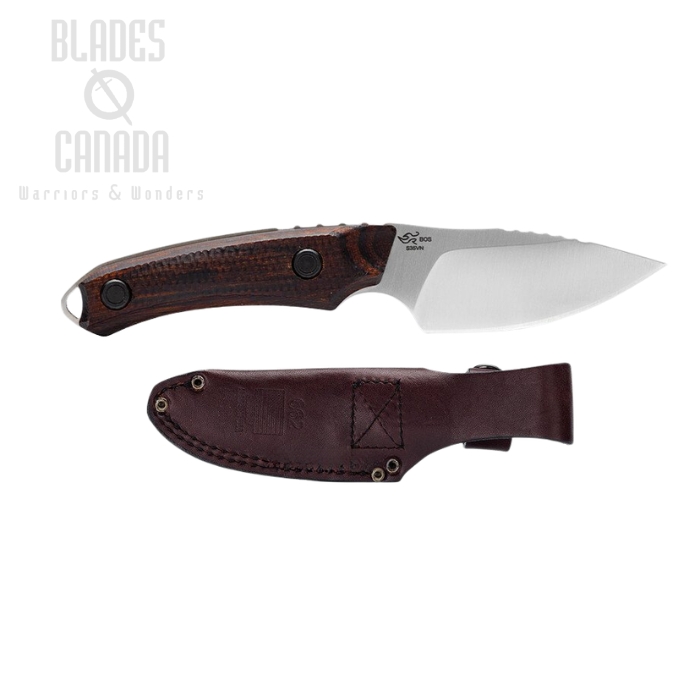 (image for) Buck Alpha Scout Pro Fixed Blade Knife, S35VN Satin, Walnut Handle, Leather Sheath, 0662WAS
