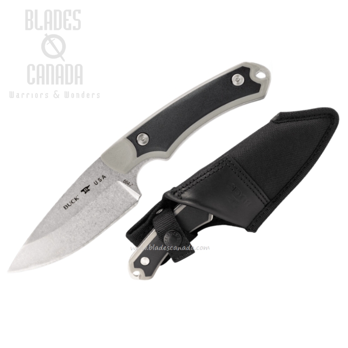 (image for) Buck Alpha Hunter Fixed Blade Knife, Stainless Steel, GFN Black/Gray, 0664GYS