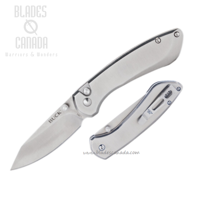 (image for) Buck 743 Small Sovereign Button Lock Folding Knife, Stainless Steel, 0743SSS