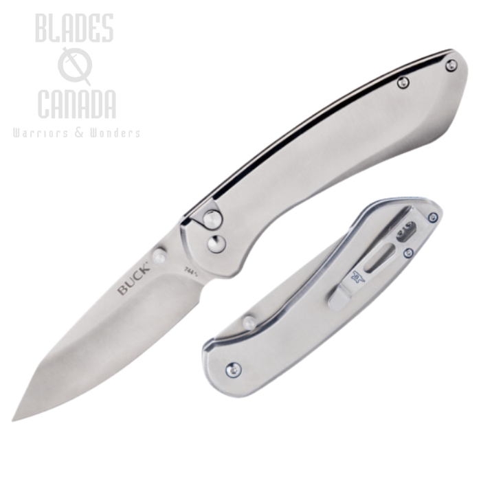 (image for) Buck 744 Sovereign Button Lock Folding Knife, Stainless Steel, 0744SSS