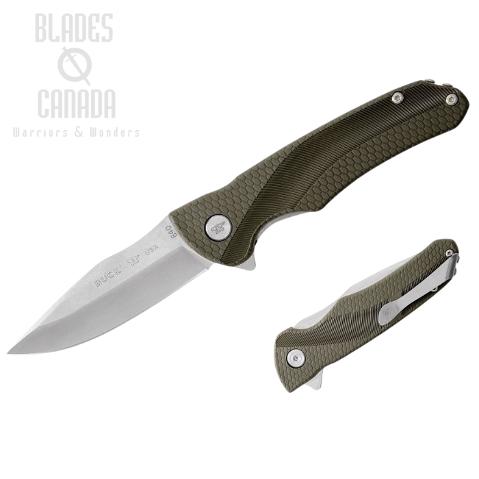 (image for) Buck Sprint Select Flipper Folding Knife, 420HC Steel, GFN Green, BU0840GRS