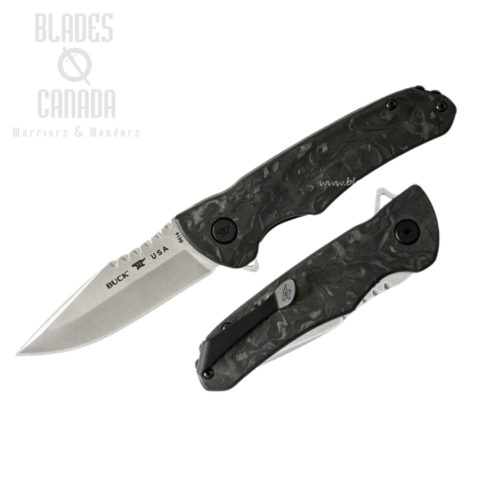 (image for) Buck Sprint Pro Flipper Folding Knife, S45VN Satin, Carbon Fiber, 0841CFS2