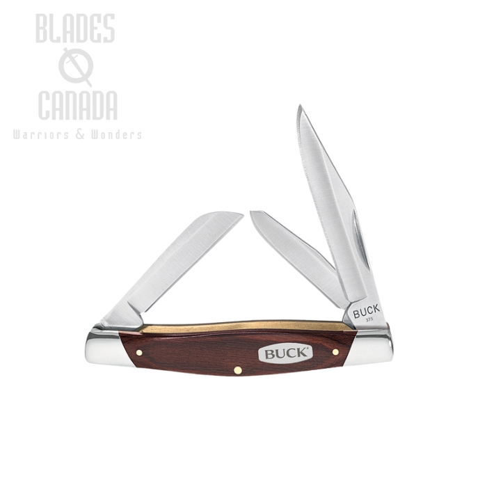 (image for) Buck Trio Slipjoint Folding Knife, 420J2 Steel, Wood Handle, 0373BRS