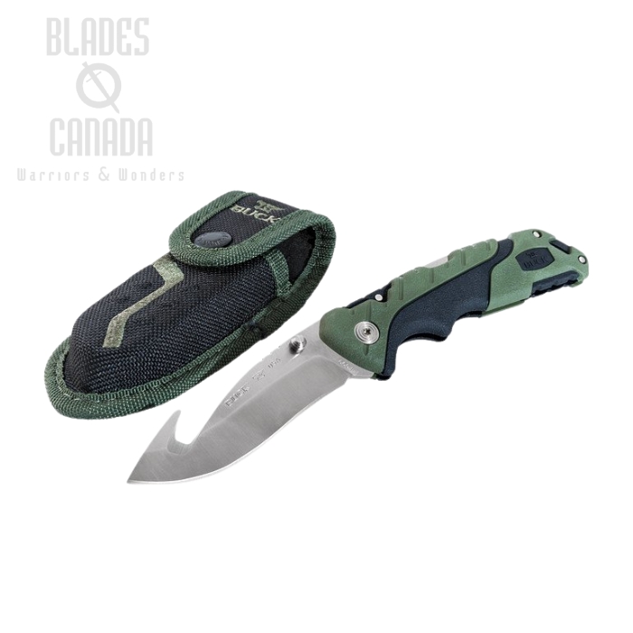 (image for) Buck Pursuit Guthook Folding Knife, 420HC Steel, GFN Green, 0660GRG