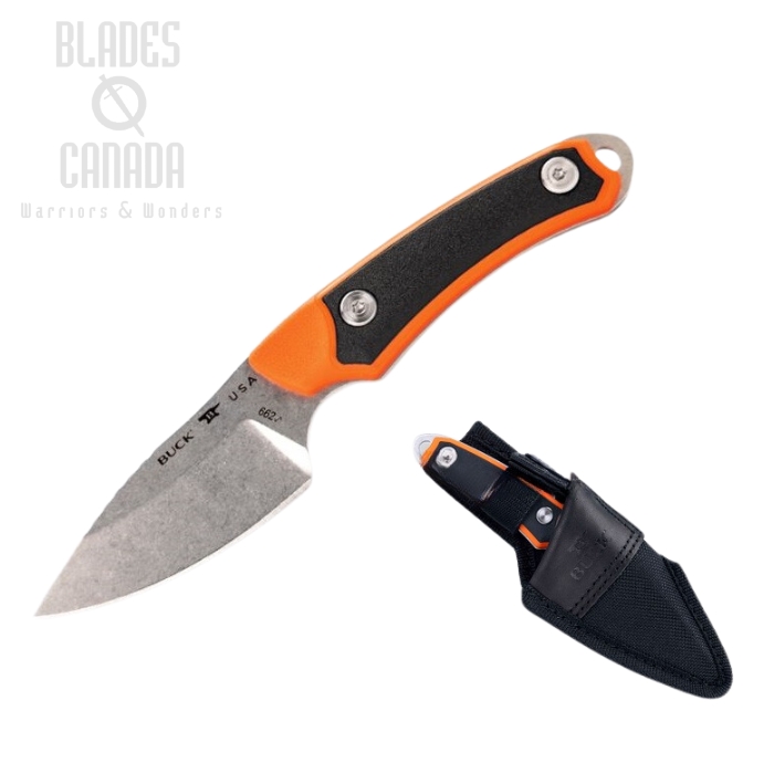 (image for) Buck Alpha Scout Select Fixed Blade Knife, 420HC, Orange GFN, Black Polyester Sheath, 0662ORS