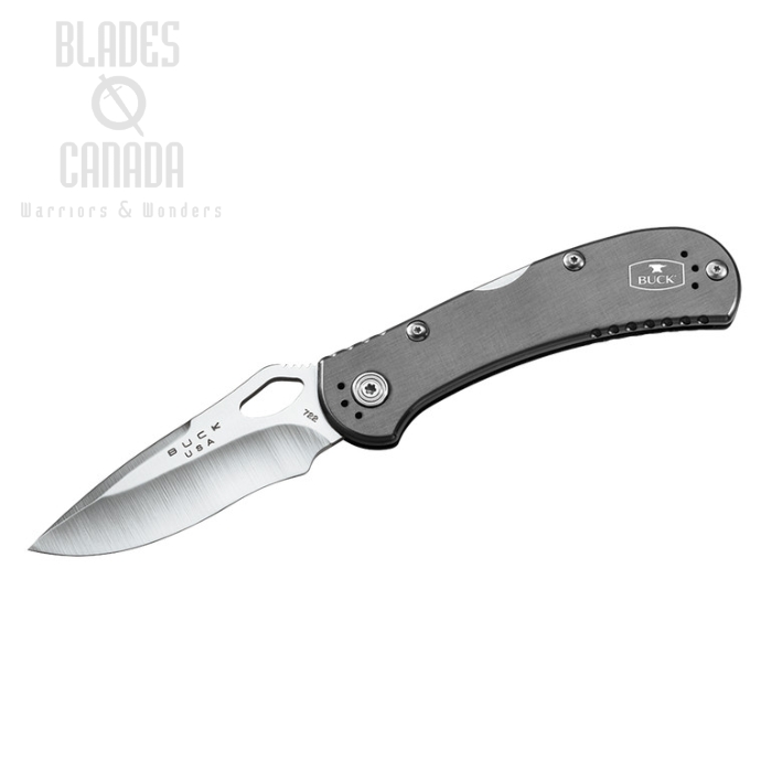 (image for) Buck Spitfire Folding Knife, 420HC Steel, Aluminum Grey, 0722GYS1