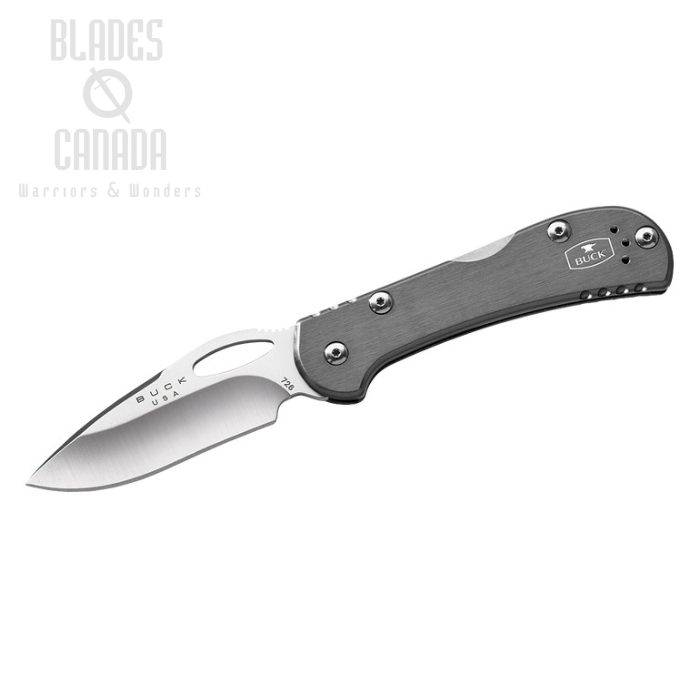 (image for) Buck Mini Spitfire Folding Knife, 420HC Steel, Aluminum Grey, BU0726GYS