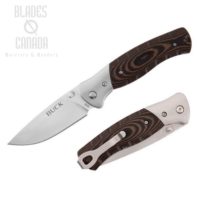 (image for) Buck Selkirk Small Folding Knife, 420HC Steel, Micarta Brown, 0835BRS