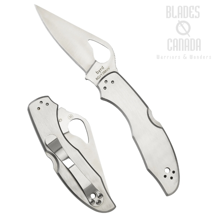 (image for) Byrd Meadowlark 2 Folding Knife, Stainless Handle, by Spyderco, BY04P2