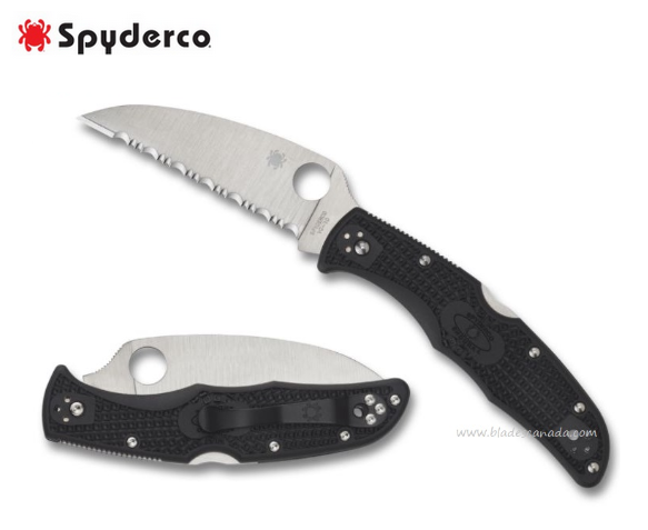 Spyderco Endura 4 Folding Knife, VG10 Wharncliffe Blade, FRN Black, C10FSWCBK - Click Image to Close