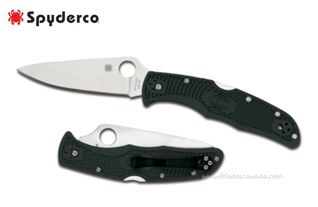 Spyderco Endura 4 Folding Knife, ZDP-189, FRN Green, C10PGRE - Click Image to Close