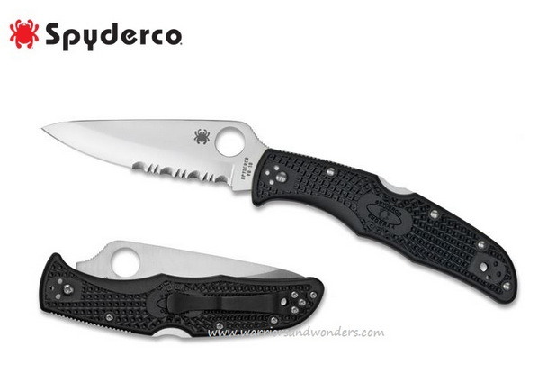 Spyderco Endura 4 Folding Knife, VG10 Combo Edge, FRN Black, C10PSBK